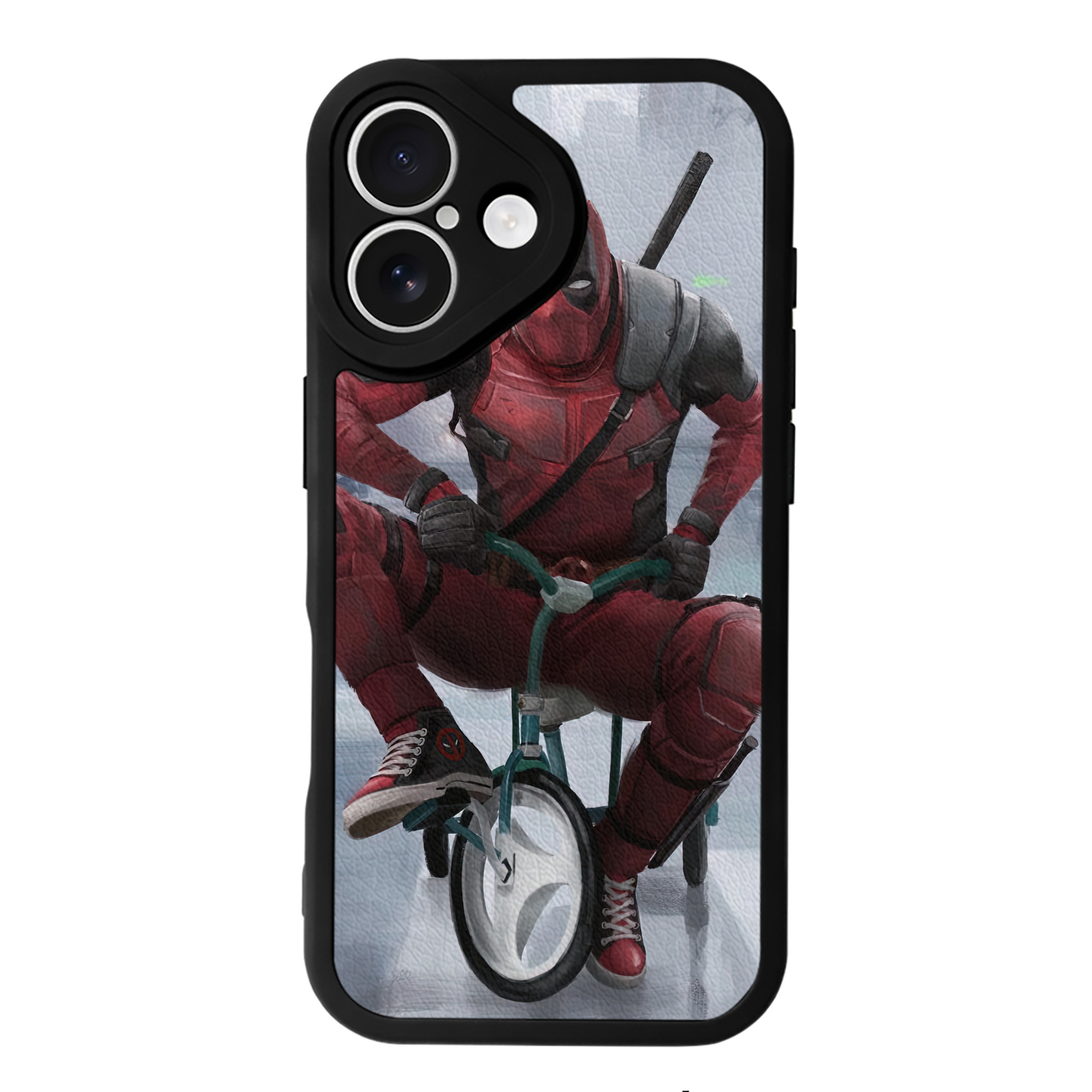 （画像用） Deadpool デッドプール 【iPhone 16シリーズ対応】シリコンスマホケース（レザー調） 材質：シリコン